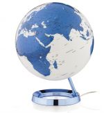 Light&Colour LCblue Design-Leuchtglobus Atmosphere Light and Colour white / blue base 30cm Globus modern Globe Earth